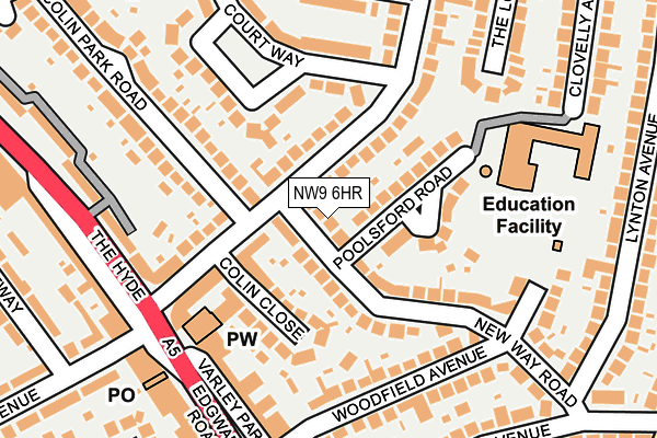 NW9 6HR map - OS OpenMap – Local (Ordnance Survey)