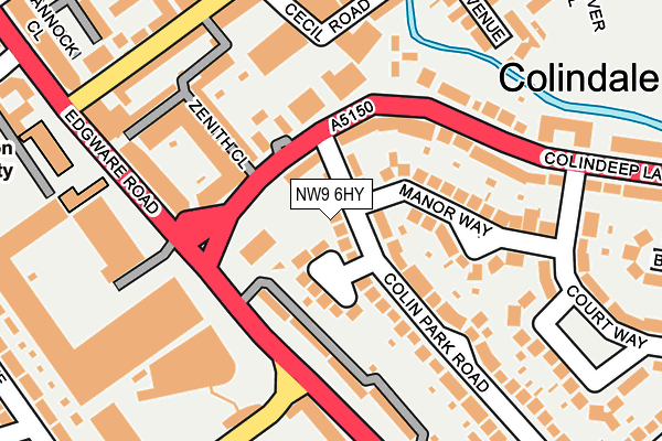 NW9 6HY map - OS OpenMap – Local (Ordnance Survey)