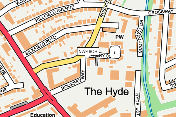 NW9 6QH map - OS OpenMap – Local (Ordnance Survey) NW9 6QH map - OS OpenMap – Local (Ordnance Survey)