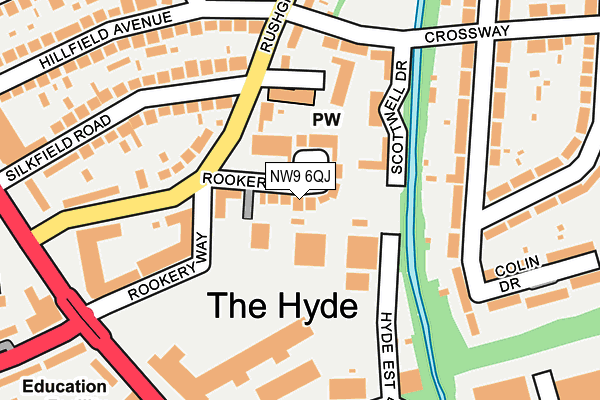 NW9 6QJ map - OS OpenMap – Local (Ordnance Survey) NW9 6QJ map - OS OpenMap – Local (Ordnance Survey)