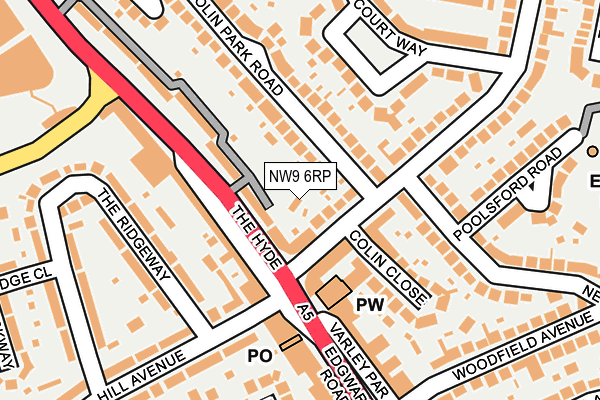 NW9 6RP map - OS OpenMap – Local (Ordnance Survey) NW9 6RP map - OS OpenMap – Local (Ordnance Survey)