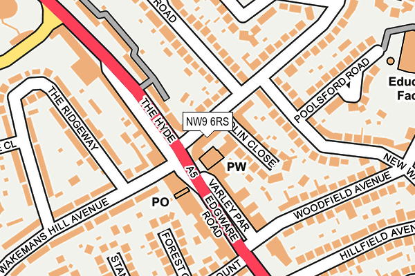 NW9 6RS map - OS OpenMap – Local (Ordnance Survey) NW9 6RS map - OS OpenMap – Local (Ordnance Survey)
