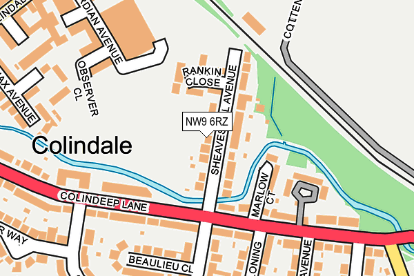 NW9 6RZ map - OS OpenMap – Local (Ordnance Survey) NW9 6RZ map - OS OpenMap – Local (Ordnance Survey)