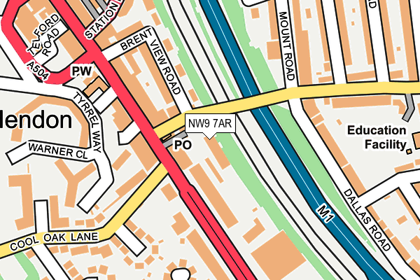 NW9 7AR map - OS OpenMap – Local (Ordnance Survey) NW9 7AR map - OS OpenMap – Local (Ordnance Survey)