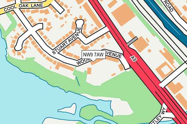 NW9 7AW map - OS OpenMap – Local (Ordnance Survey) NW9 7AW map - OS OpenMap – Local (Ordnance Survey)
