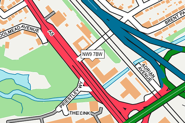 NW9 7BW map - OS OpenMap – Local (Ordnance Survey)