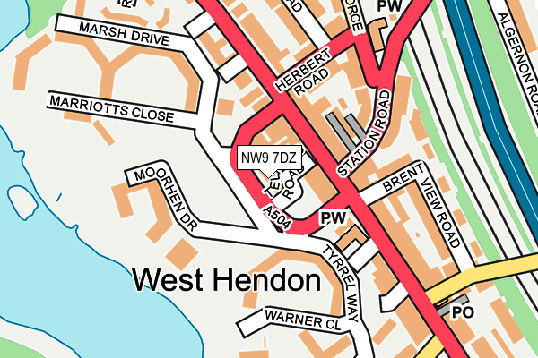 NW9 7DZ map - OS OpenMap – Local (Ordnance Survey) NW9 7DZ map - OS OpenMap – Local (Ordnance Survey)