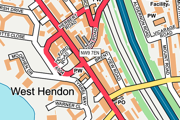 NW9 7EN map - OS OpenMap – Local (Ordnance Survey) NW9 7EN map - OS OpenMap – Local (Ordnance Survey)