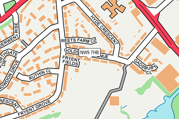NW9 7HB map - OS OpenMap – Local (Ordnance Survey) NW9 7HB map - OS OpenMap – Local (Ordnance Survey)