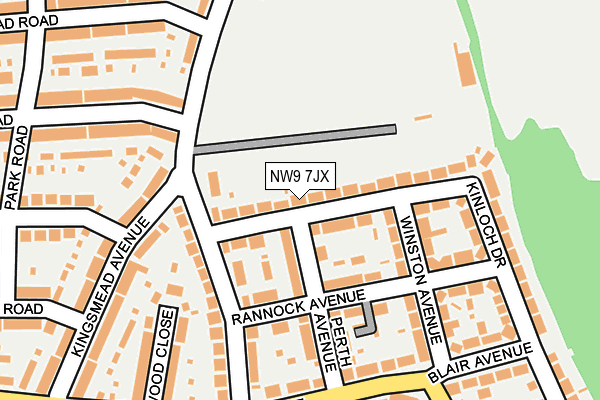 NW9 7JX map - OS OpenMap – Local (Ordnance Survey)