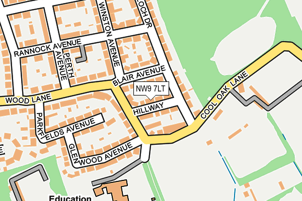 NW9 7LT map - OS OpenMap – Local (Ordnance Survey) NW9 7LT map - OS OpenMap – Local (Ordnance Survey)