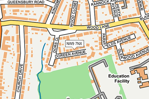 NW9 7NX map - OS OpenMap – Local (Ordnance Survey) NW9 7NX map - OS OpenMap – Local (Ordnance Survey)