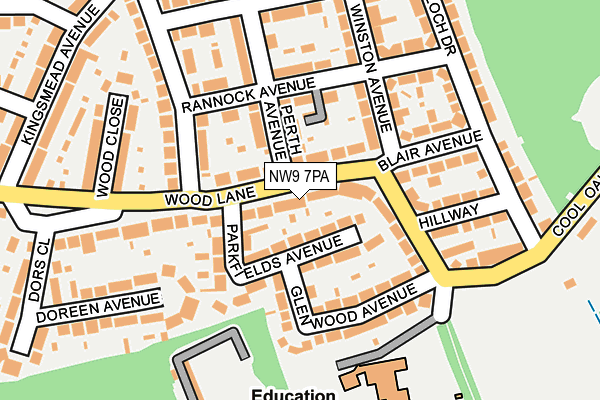 NW9 7PA map - OS OpenMap – Local (Ordnance Survey) NW9 7PA map - OS OpenMap – Local (Ordnance Survey)