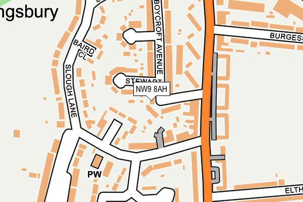 NW9 8AH map - OS OpenMap – Local (Ordnance Survey) NW9 8AH map - OS OpenMap – Local (Ordnance Survey)