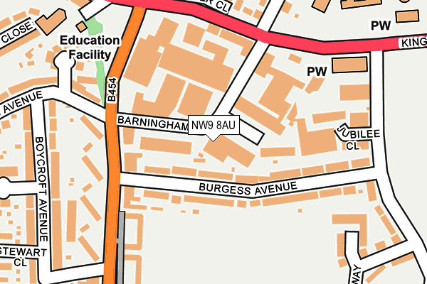 NW9 8AU map - OS OpenMap – Local (Ordnance Survey) NW9 8AU map - OS OpenMap – Local (Ordnance Survey)