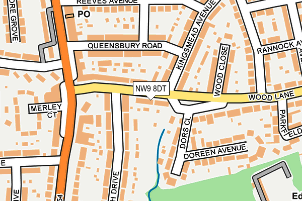NW9 8DT map - OS OpenMap – Local (Ordnance Survey) NW9 8DT map - OS OpenMap – Local (Ordnance Survey)