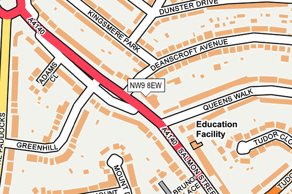 NW9 8EW map - OS OpenMap – Local (Ordnance Survey) NW9 8EW map - OS OpenMap – Local (Ordnance Survey)