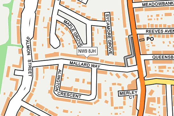 NW9 8JH map - OS OpenMap – Local (Ordnance Survey) NW9 8JH map - OS OpenMap – Local (Ordnance Survey)