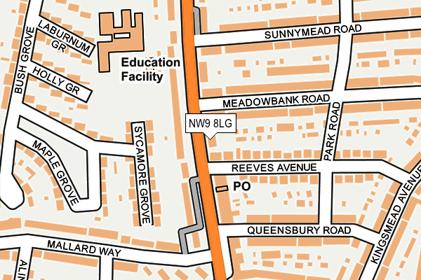 NW9 8LG map - OS OpenMap – Local (Ordnance Survey) NW9 8LG map - OS OpenMap – Local (Ordnance Survey)