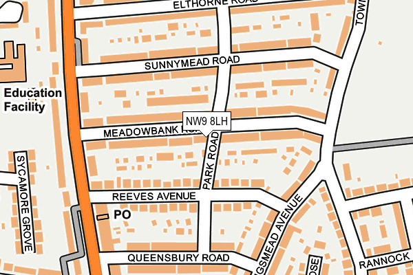 NW9 8LH map - OS OpenMap – Local (Ordnance Survey)