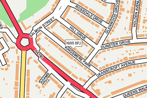 NW9 8PJ map - OS OpenMap – Local (Ordnance Survey) NW9 8PJ map - OS OpenMap – Local (Ordnance Survey)