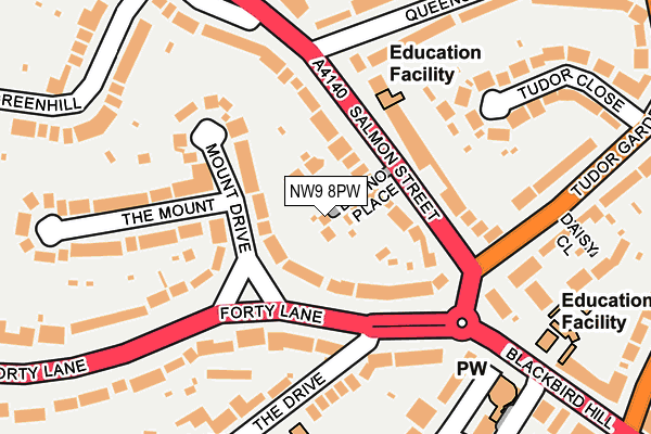 NW9 8PW map - OS OpenMap – Local (Ordnance Survey) NW9 8PW map - OS OpenMap – Local (Ordnance Survey)