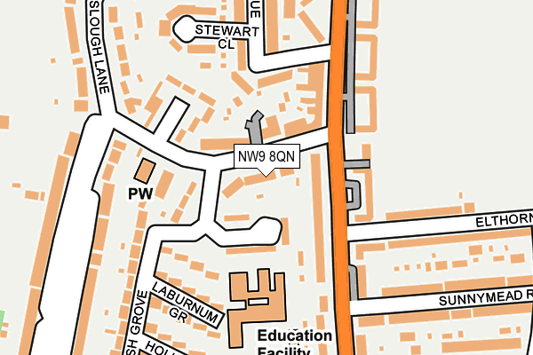 NW9 8QN map - OS OpenMap – Local (Ordnance Survey)