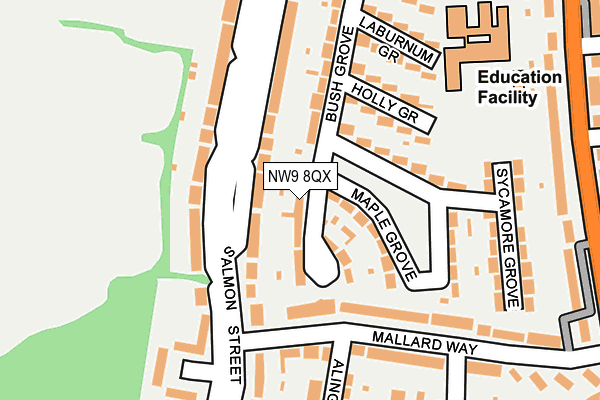 NW9 8QX map - OS OpenMap – Local (Ordnance Survey)