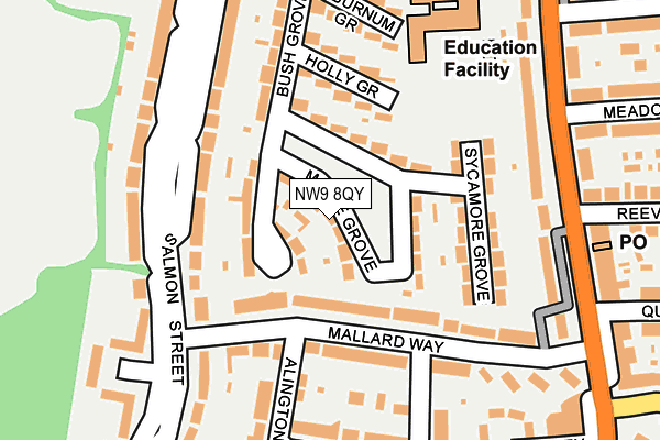 NW9 8QY map - OS OpenMap – Local (Ordnance Survey)