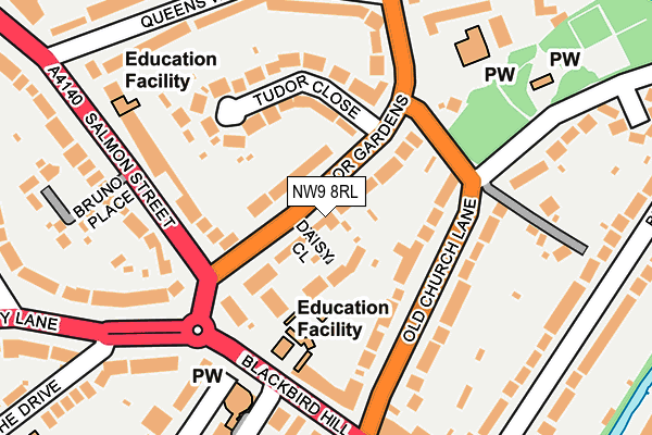 NW9 8RL map - OS OpenMap – Local (Ordnance Survey) NW9 8RL map - OS OpenMap – Local (Ordnance Survey)