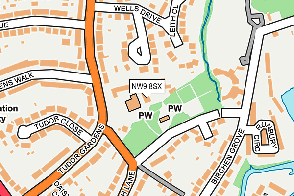 NW9 8SX map - OS OpenMap – Local (Ordnance Survey) NW9 8SX map - OS OpenMap – Local (Ordnance Survey)