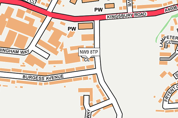 NW9 8TP map - OS OpenMap – Local (Ordnance Survey) NW9 8TP map - OS OpenMap – Local (Ordnance Survey)