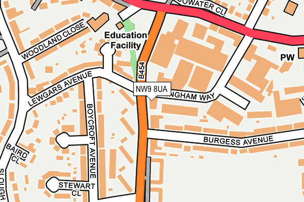 NW9 8UA map - OS OpenMap – Local (Ordnance Survey) NW9 8UA map - OS OpenMap – Local (Ordnance Survey)