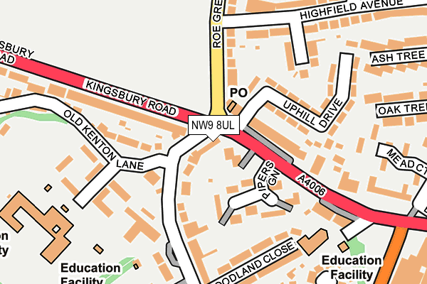 NW9 8UL map - OS OpenMap – Local (Ordnance Survey) NW9 8UL map - OS OpenMap – Local (Ordnance Survey)