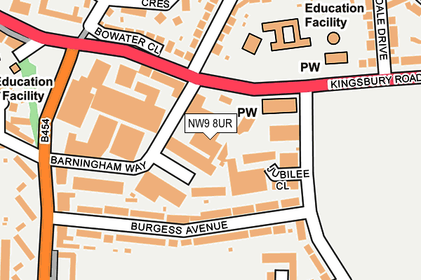 NW9 8UR map - OS OpenMap – Local (Ordnance Survey)