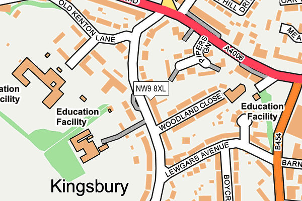 NW9 8XL map - OS OpenMap – Local (Ordnance Survey)