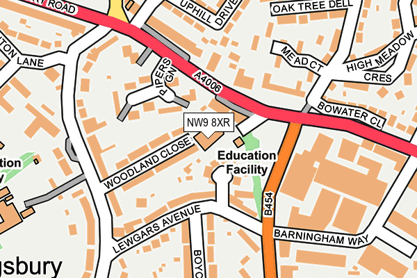 NW9 8XR map - OS OpenMap – Local (Ordnance Survey) NW9 8XR map - OS OpenMap – Local (Ordnance Survey)