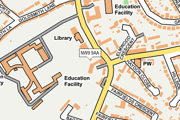 NW9 9AA map - OS OpenMap – Local (Ordnance Survey) NW9 9AA map - OS OpenMap – Local (Ordnance Survey)