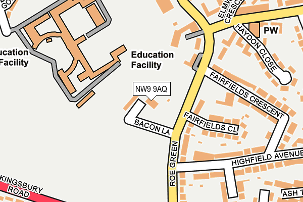 NW9 9AQ map - OS OpenMap – Local (Ordnance Survey) NW9 9AQ map - OS OpenMap – Local (Ordnance Survey)