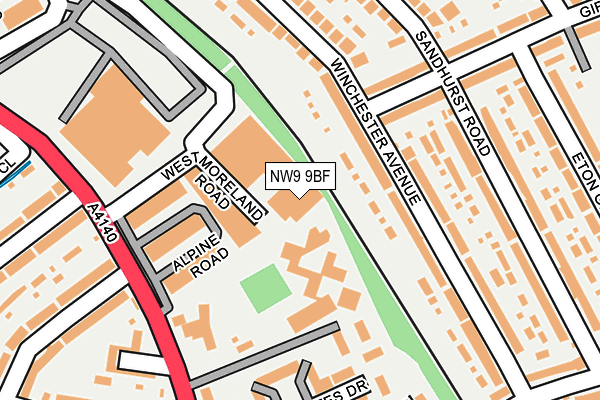 NW9 9BF map - OS OpenMap – Local (Ordnance Survey) NW9 9BF map - OS OpenMap – Local (Ordnance Survey)