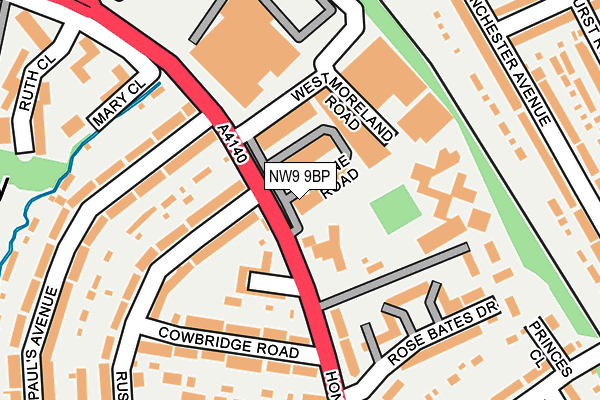 NW9 9BP map - OS OpenMap – Local (Ordnance Survey) NW9 9BP map - OS OpenMap – Local (Ordnance Survey)