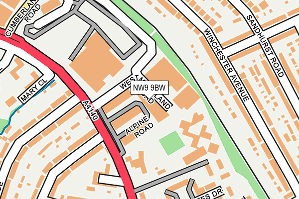 NW9 9BW map - OS OpenMap – Local (Ordnance Survey) NW9 9BW map - OS OpenMap – Local (Ordnance Survey)