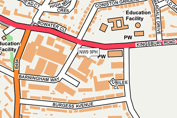 NW9 9PH map - OS OpenMap – Local (Ordnance Survey) NW9 9PH map - OS OpenMap – Local (Ordnance Survey)