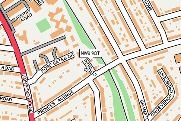 NW9 9QT map - OS OpenMap – Local (Ordnance Survey) NW9 9QT map - OS OpenMap – Local (Ordnance Survey)