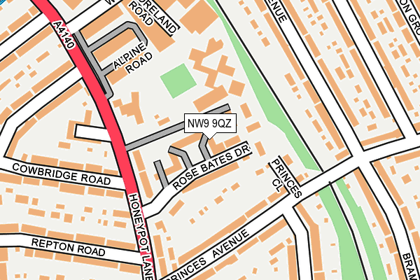 NW9 9QZ map - OS OpenMap – Local (Ordnance Survey) NW9 9QZ map - OS OpenMap – Local (Ordnance Survey)