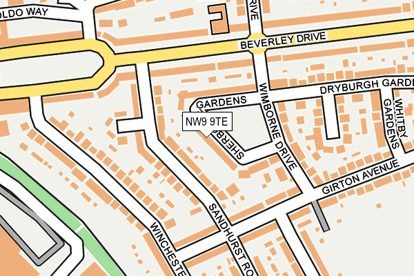 NW9 9TE map - OS OpenMap – Local (Ordnance Survey) NW9 9TE map - OS OpenMap – Local (Ordnance Survey)
