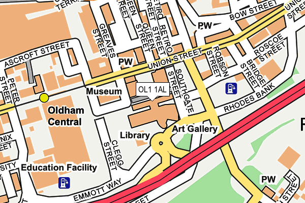 OL1 1AL map - OS OpenMap – Local (Ordnance Survey) OL1 1AL map - OS OpenMap – Local (Ordnance Survey)