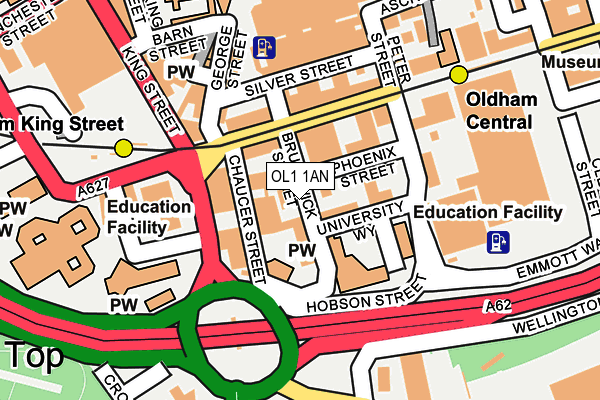 OL1 1AN map - OS OpenMap – Local (Ordnance Survey) OL1 1AN map - OS OpenMap – Local (Ordnance Survey)