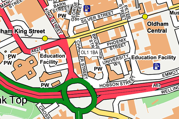 OL1 1BA map - OS OpenMap – Local (Ordnance Survey) OL1 1BA map - OS OpenMap – Local (Ordnance Survey)