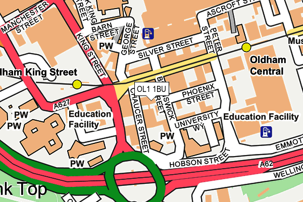 OL1 1BU map - OS OpenMap – Local (Ordnance Survey)